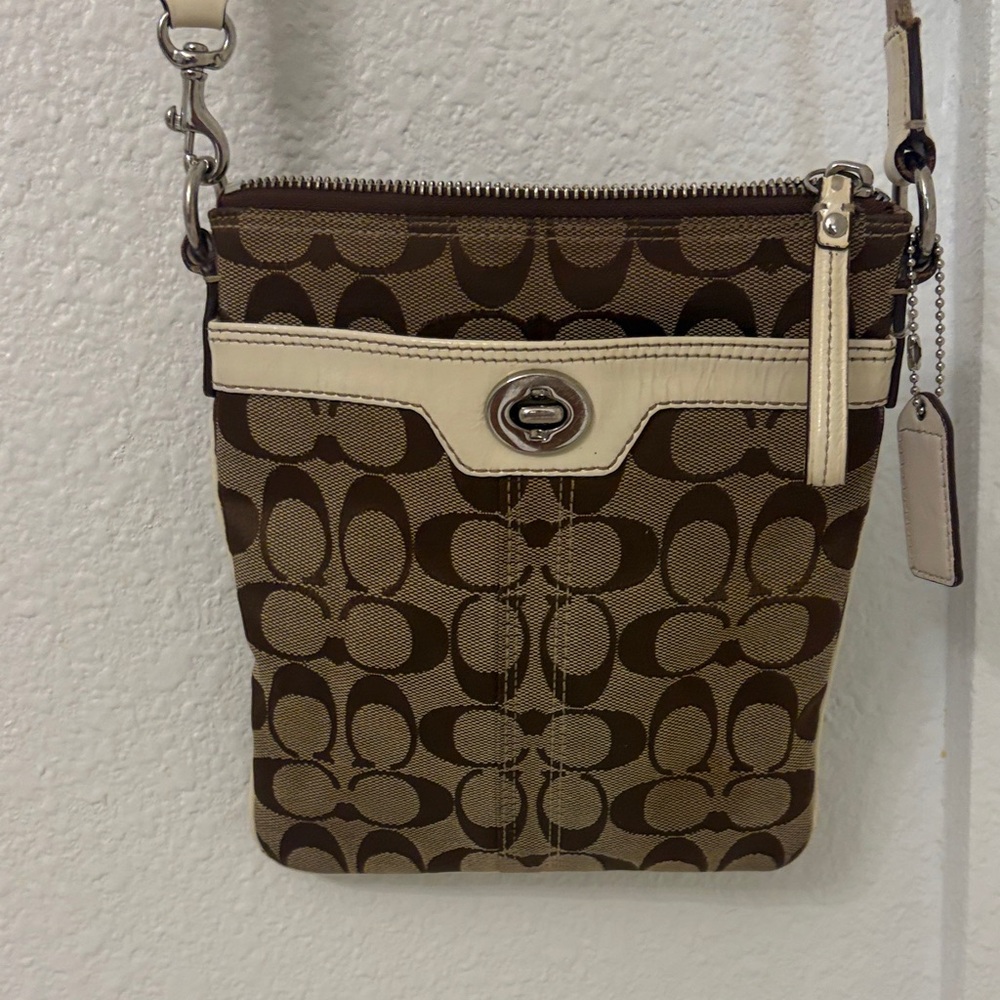 Coach Y2K Brown and Cream Crossbody Bag